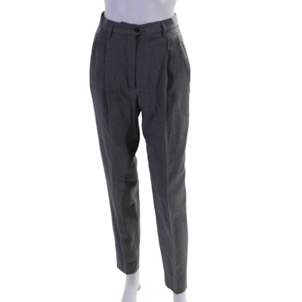 Antonio Fusco Womens Pleated Lined Zip Button Tapered Dress Pants Gray Size EUR